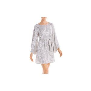 Jay Godfrey Silver Sequined Belted Mini Dress